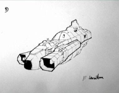 A sketch of the temporarily named Leviathan, by Chris Foss.