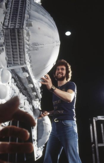 Jon with the Nostromo refinery's underside, 1978.