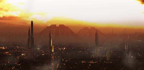 The famous 'Hades'' landscape from Blade Runner also influenced-